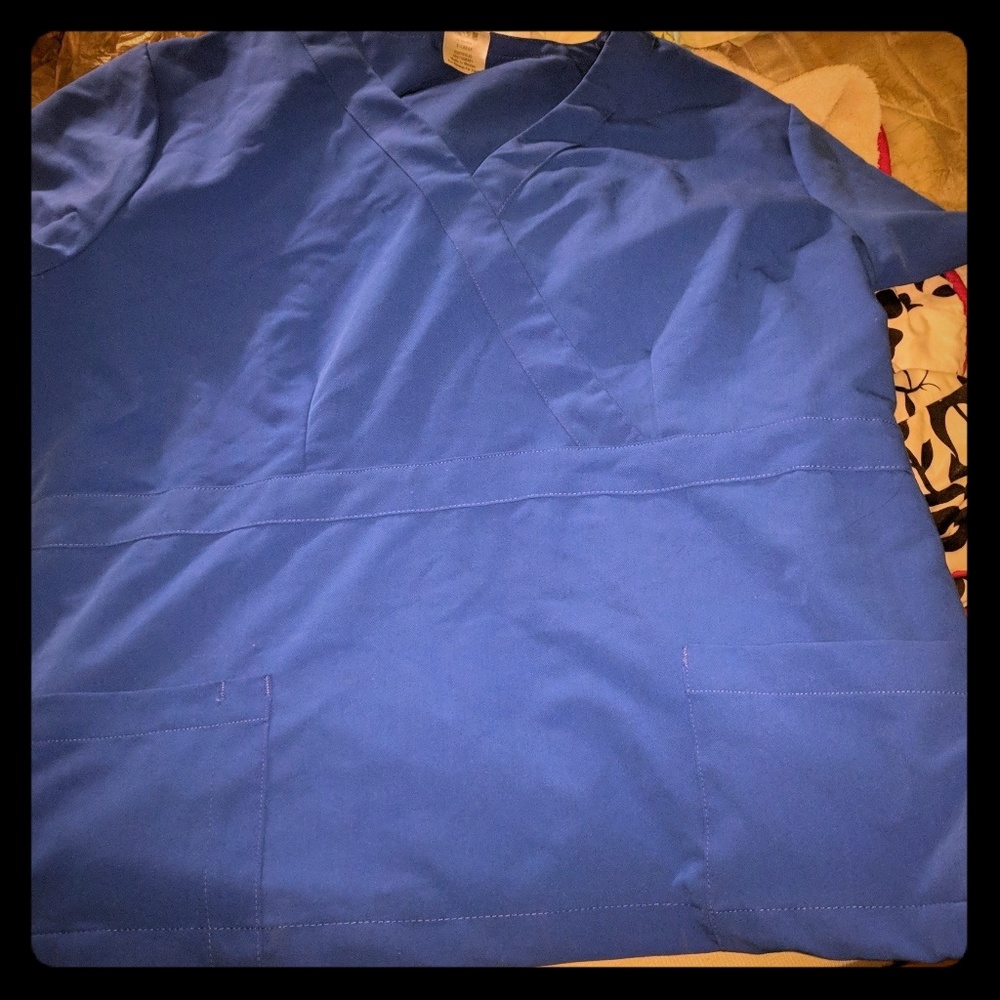 2 XL ROYAL BLUE SCRUBS TOPS